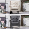 Chesterfield Button Wingback Fabric Armchair Studs Chair Orthopedic Luxury Seat