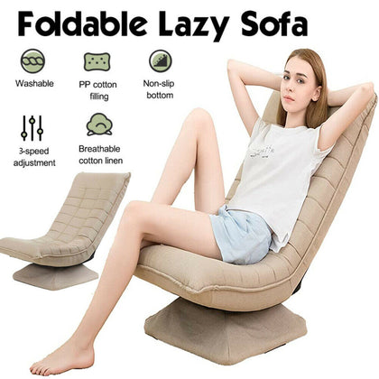Folding Lazy Floor Sofa Chair Adjustable Gaming Couch Lounger for Living Room