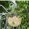 Wooden Welcome Front Door Sign Plaque Garland Wreath Christmas Hanging Decor