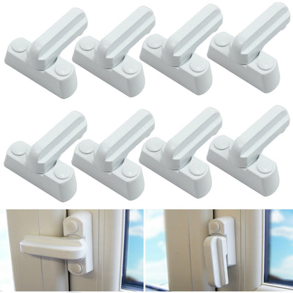 8pcs UPVC Window Safety Security Locks T-Type Door Sash Jammer Restrictor Latch