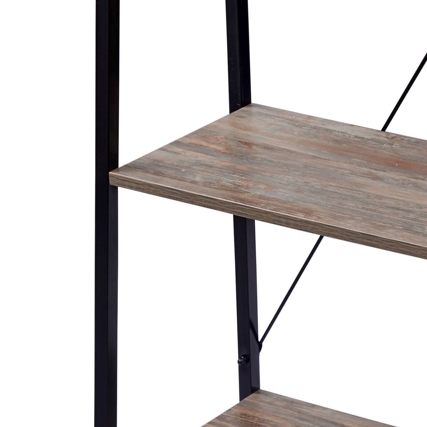 4-Tier Storage Rack Bookcase Display Plants Stand Shelf Metal Frame Ladder Shelf