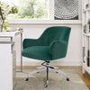 Emerald Green Velvet Swivel Office Chair Lifting Armchair Padded Seat Task Chair