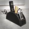 5 Compartment Faux Leather Remote Control Holder Desk Stationery Organizer - 3 C