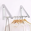 Stainless Steel Double Folding Wall Clothes Hanger Laundry Rack Retractable