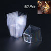50pcs Square Plastic Dessert Cups Mini Cubes 2oz/60ml Strong Cup Party Decor UK