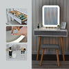 Dressing Table Vanity Set Make up Desk Rectangular LED Light Mirror w/Stool Wood