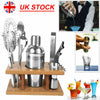 14pc Professional Stainless Steel Cocktail Maker Set Cocktail Shaker Wooden Rack