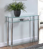 Glass Console Table Clear or Black Glass Chrome Legs 2 Tier Modern Hall Table