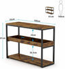 Industrial Style Console Table Storage Unit Shelf Bookcase Hallway Living Room