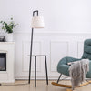 Modern LED Floor Lamp with Tea Table Shelves Storage Standing Corner Night Light