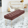 Velvet Padded Bench 2-3 Seater Long Stool Dining Room Hallway Bench Hairpin Legs