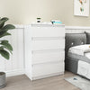 Modern White Chest of Drawers Bedside Table Cabinet w/4 Drawers Nightstand