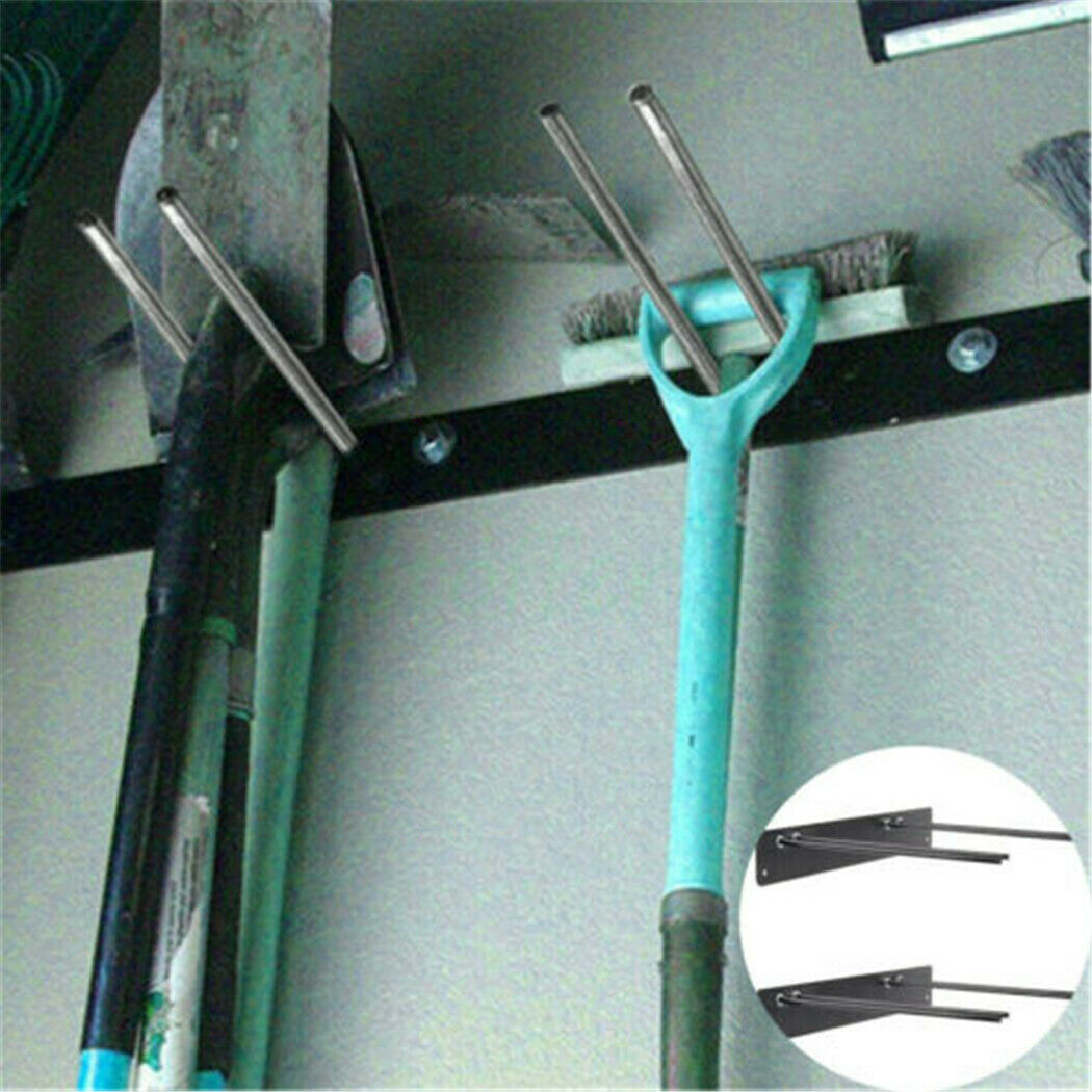 Heavy-Duty Garden Tool Storage Rack Wall Mounted Hook Shovels Rakes Or ...