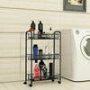 3 Tier Rolling Storage Trolley Utility Cart Kitchen Carts Mesh Basket W/ Wheels