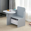 2 in 1 Children Chair Desk with Storage Bin Mysize Arts Craft Snack Toddler Kids