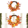 LED Light Hanging Autumn Wreath Pumpkin Maple Leaf Hanging Garland Door Decor UK