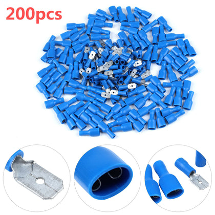 200X 6.3MM spade connector insulated crimp terminals for audiowires &electrical