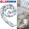 Crib Bumper 200CM Knot Plush Bedding Bed Cot Braid Pillow Cushion Pad Protector