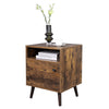 Nightstand Sofa Side Table End Table with Open Shelf + Cabinet LET170B01