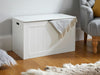 Large White Wooden Storage Chest Ottoman Laundry Box Home Trunk