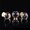 4XCrystal Diamond Glass Door Knobs Cupboard Drawer Furniture Handle Cabinet Gold