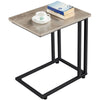C Shaped Side Table Snack Coffee End Table for Living Room, Slides Up to Sofa