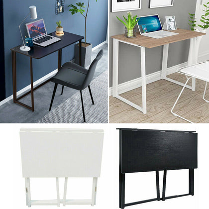 Foldable Computer Desk Study Table PC Laptop Workstation Metal Legs Home Office