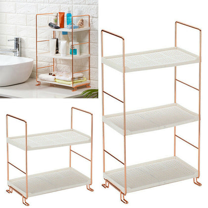 Bathroom Organizer Shelf 2-3 Tier Metal Shelving Unit Kitchen Counter Spice Rack