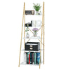 Ladder Bookcase 5-Tier Freestanding Storage Shelving Unit White Bookshelf