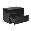 High Gloss Bedside Table Chest of 2 Drawers Nightstand Cabinet LED Light Black
