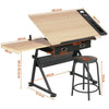 Adjustable Drafting Table Art Craft Drawing Desk w/Stool Architect Desk Stand