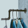 Wall Mounted Clothes Rack Industrial Rail Iron Pipe Home Laundry Display Shelf