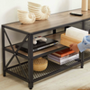Large Industrial TV Cabinet Vintage Media Storage Unit Rustic Home Console Table