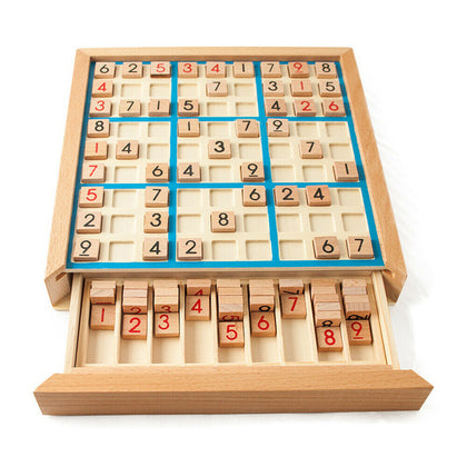 Wooden Sudoku Puzzle Board Wood Sudoku Game Kid Early Education Puzzle Toys I2M7