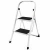 2 Step Ladder With Safety Anti-Slip Rubber Mat Tread Folding Iron Frame DIY