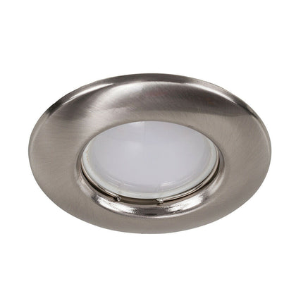 Metal Recessed Downlights x10 Brushed Chrome GU10 Recessed Ceiling Spot Light
