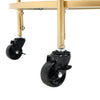 Industrial Drinks Trolley Glass & Metal Cart Vintage Serving Shelf Kitchen Table