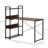 Industrial Computer Desk with Storage Shelf Metal Frame for Home Office