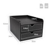 2 Drawer Faux Leather Home Office Desktop A4 Sturdy Stationary Storage Organiser