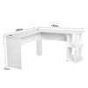 Corner Computer L Shaped Desk PC Table Workstation Home Office Black White