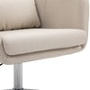 Stylish Retro Linen Swivel Tub Chair Steel Frame Cushion Wide Seat Cream