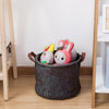 Grey Closet Clothing Toy Storage Felt Storage Basket Bin with Handle Bedroom