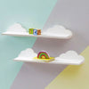 Set of 2 White Cloud Floating Wall Shelves Kids Room Bathroom Shelving MDF Shelf