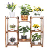 Premium Wood Plant Stand Carbonized 8 Tiered Corner Plant Rack Garden Tall Shelf