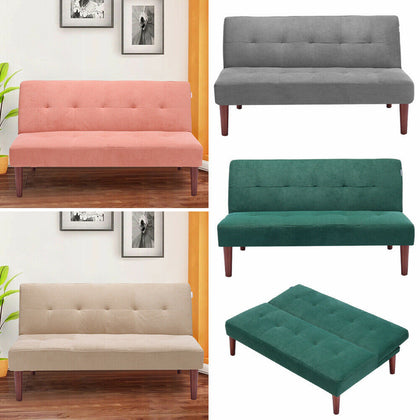 Fabric Sofa Bed Small Bedroom Sofa 2 Seater Love Seat Settee Recliner Chair Bed