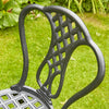 Black Bistro Set Outdoor Patio Garden Furniture Table and 2 Chairs Metal Frame