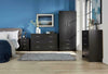 Bedside Table Black 3 Drawer Bedside Cabinet Night Stand Metal Runners
