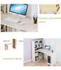 Computer Desk Corner PC Laptop Table Home Office Workstation Drawer Bookcase UK