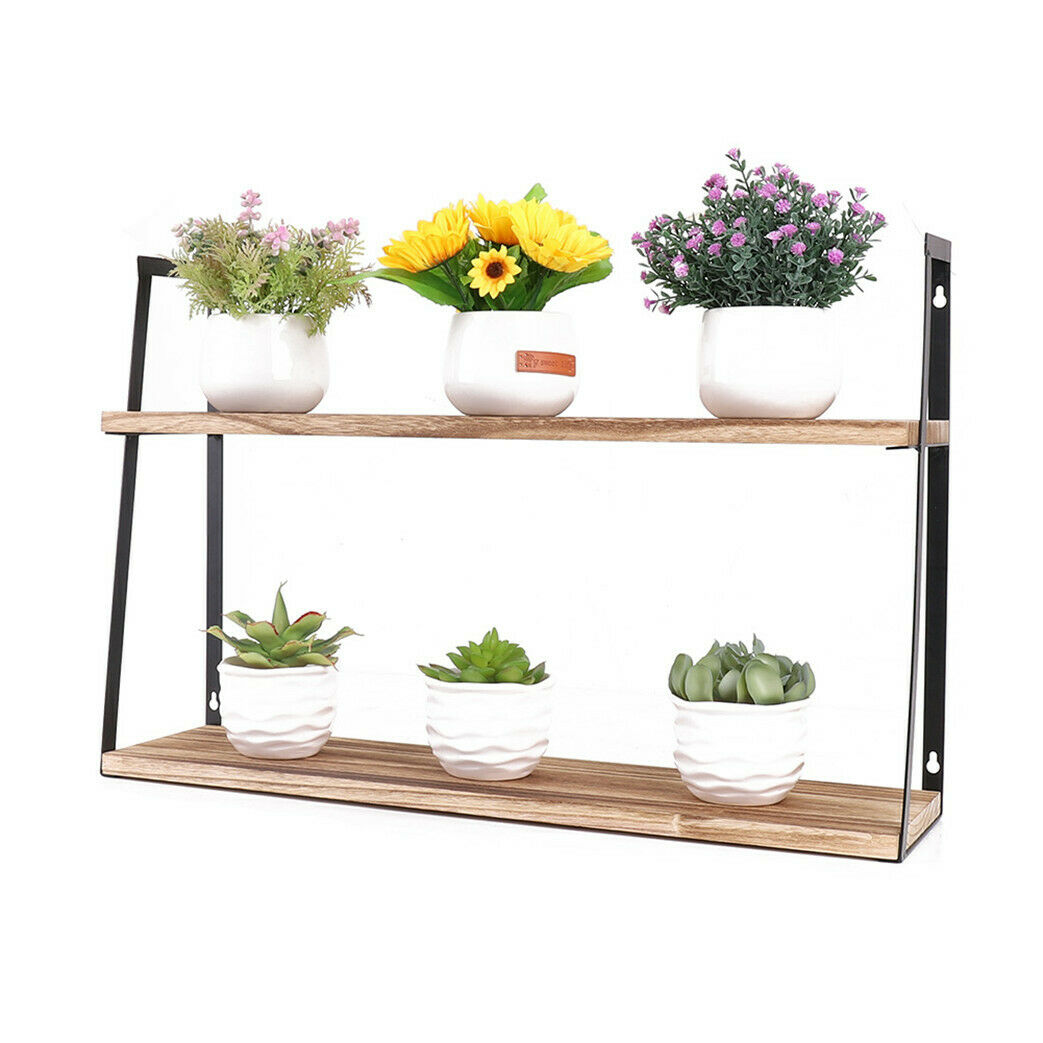 Durable Rustic Pine Wood Wall Floating Shelves Shelf for Kitchen Bedroom Storage