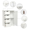 White Bathroom Cabinet Unit 4 Drawer & 1 Door Cupboard Storage Bath Furniture